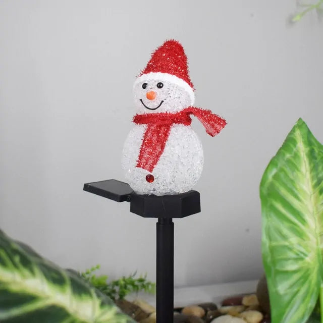 Solar Christmas Garden Stakes, Outdoor Lights Snowman