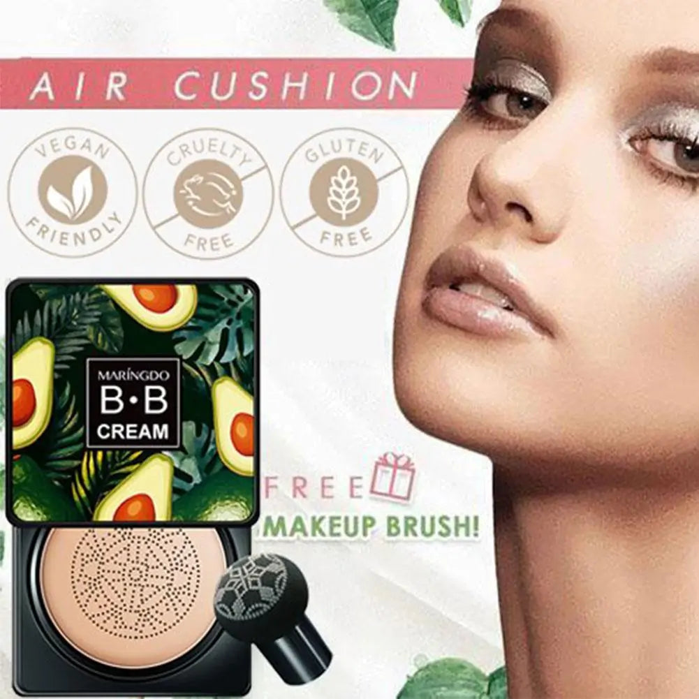 Mushroom Head Air Cushion CC Cream BB Cream Makeup Foundation Moisturizing Concealer Long Lasting Full Coverage Waterproof Foundation Makeup Even Skin Tone Makeup Base Primer