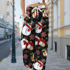 Christmas Print Drawstring Sweatpants