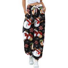 Christmas Print Drawstring Sweatpants