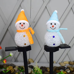 Solar Christmas Garden Stakes, Outdoor Lights Snowman