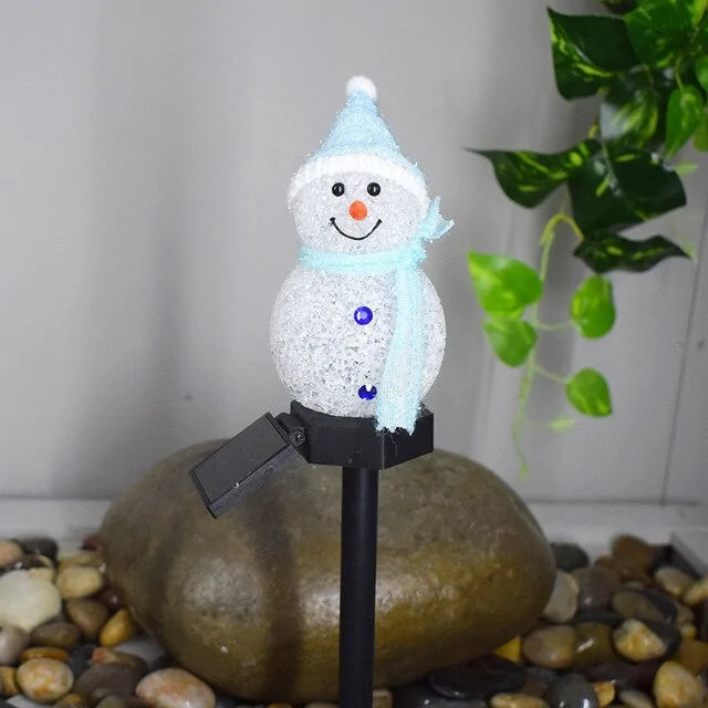 Solar Christmas Garden Stakes, Outdoor Lights Snowman