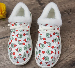 Grinch Christmas Shoes Fur For Girl And Women