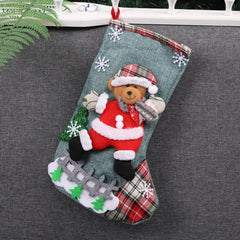 Christmas Sock Santa Snowman Reindeer Stockings for Stairs Fireplace Hanging Xmas Home Decor