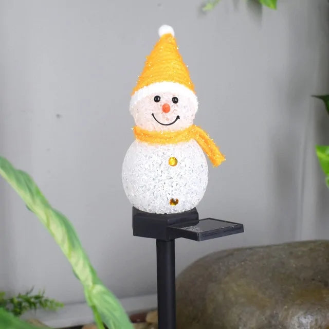 Solar Christmas Garden Stakes, Outdoor Lights Snowman