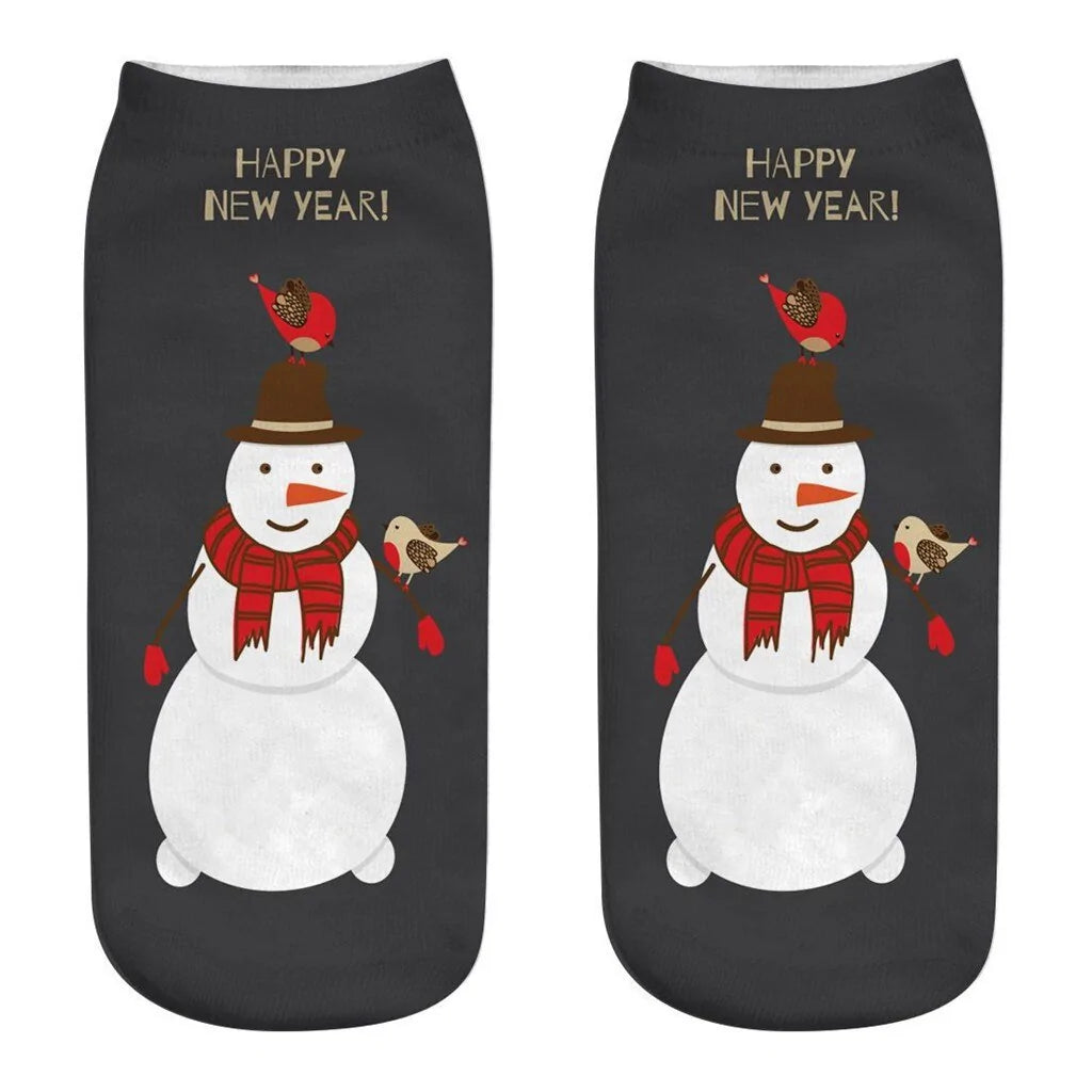 Christmas Style Socks reindeer, snowflakes, and Santa Claus For men women and kids