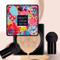 Air Cushion CC Cream Mushroom Head Foundation, Moisturizing BB Cream Makeup Long Lasting Matte Concealer