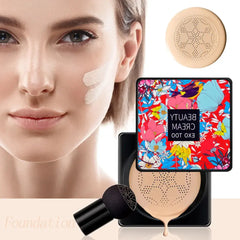 Air Cushion CC Cream Mushroom Head Foundation, Moisturizing BB Cream Makeup Long Lasting Matte Concealer